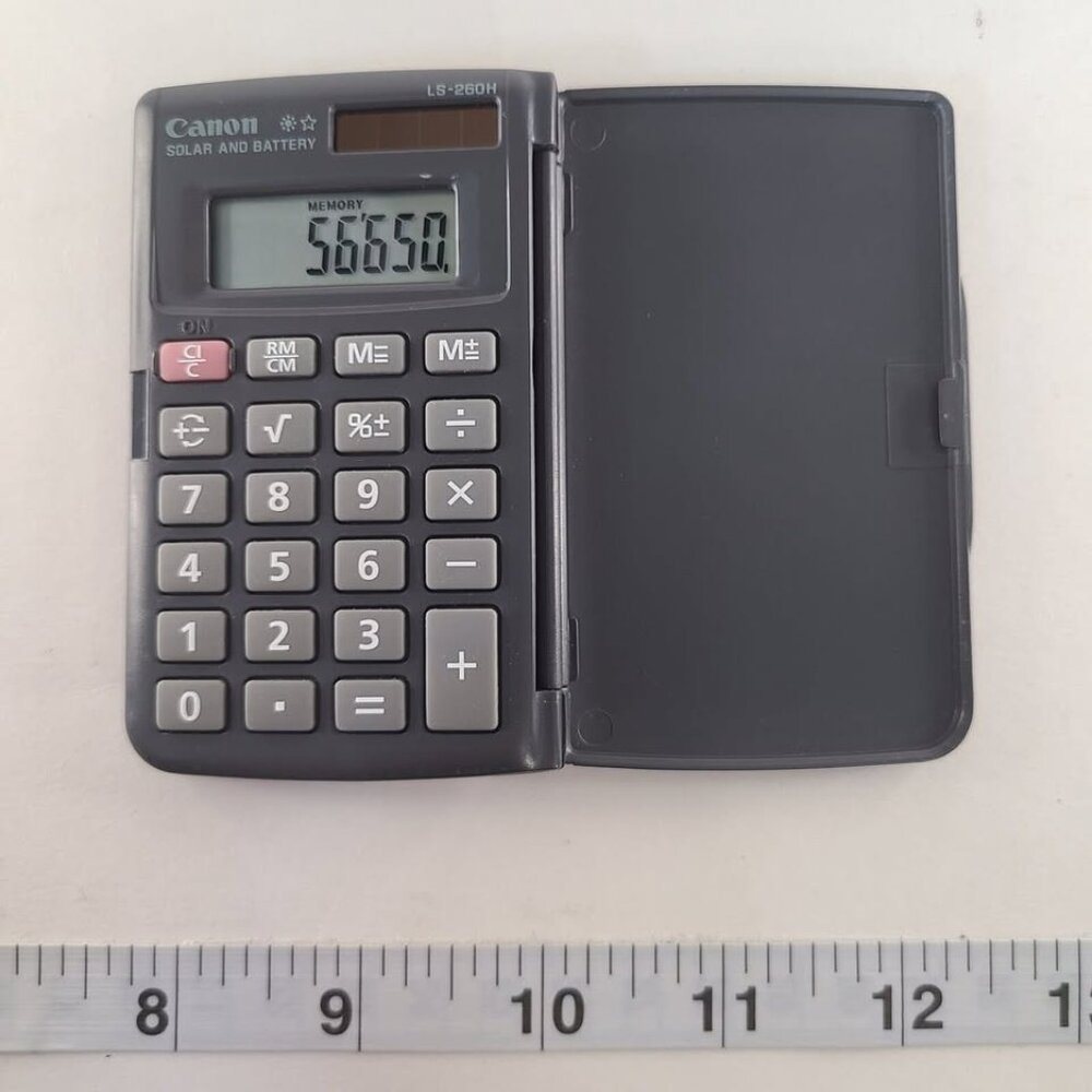 Canon LS-260H Foldable Pocket Calculator Solar and Battery Powered
